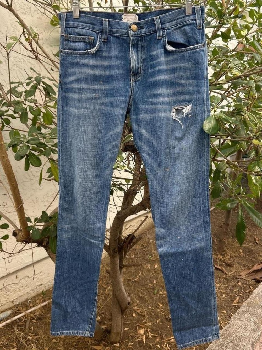 Current/Elliott Skinny Jeans Made in USA Women’s 27 Blue Distressed
